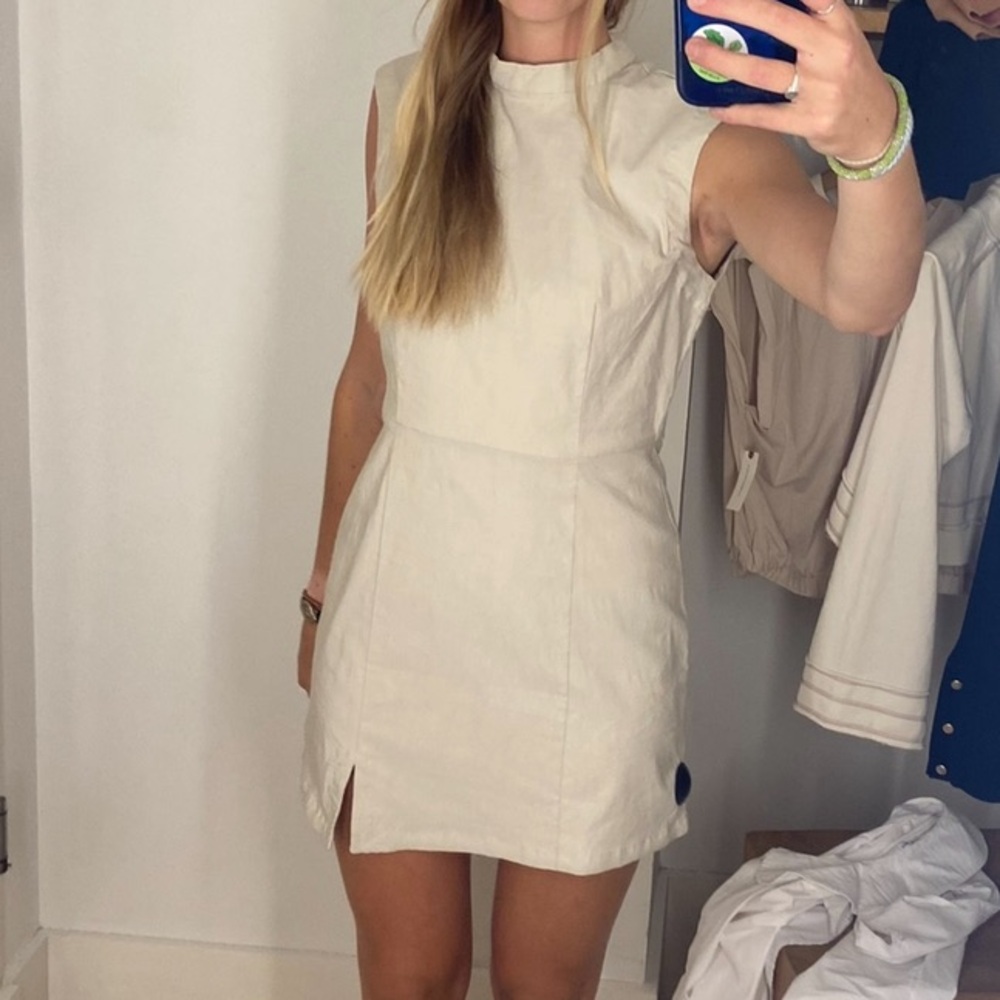Anthropologie Beige Sleeveless Dress MEDIUM